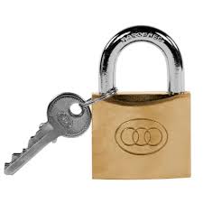 Tri-circle Padlock Solid Brass 2" Carded
