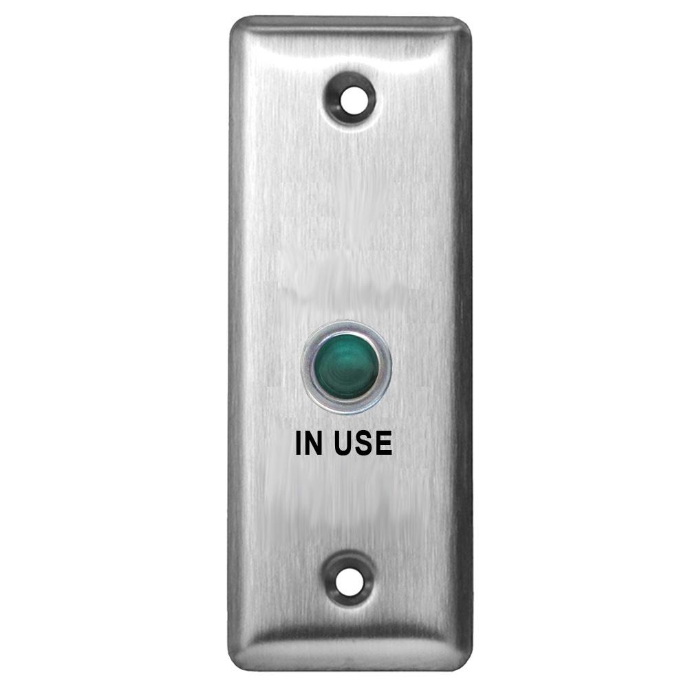 [CX-LED1/54G] Camden Single Gang 12/28VDC, Green LED Plates "IN USE" Laser