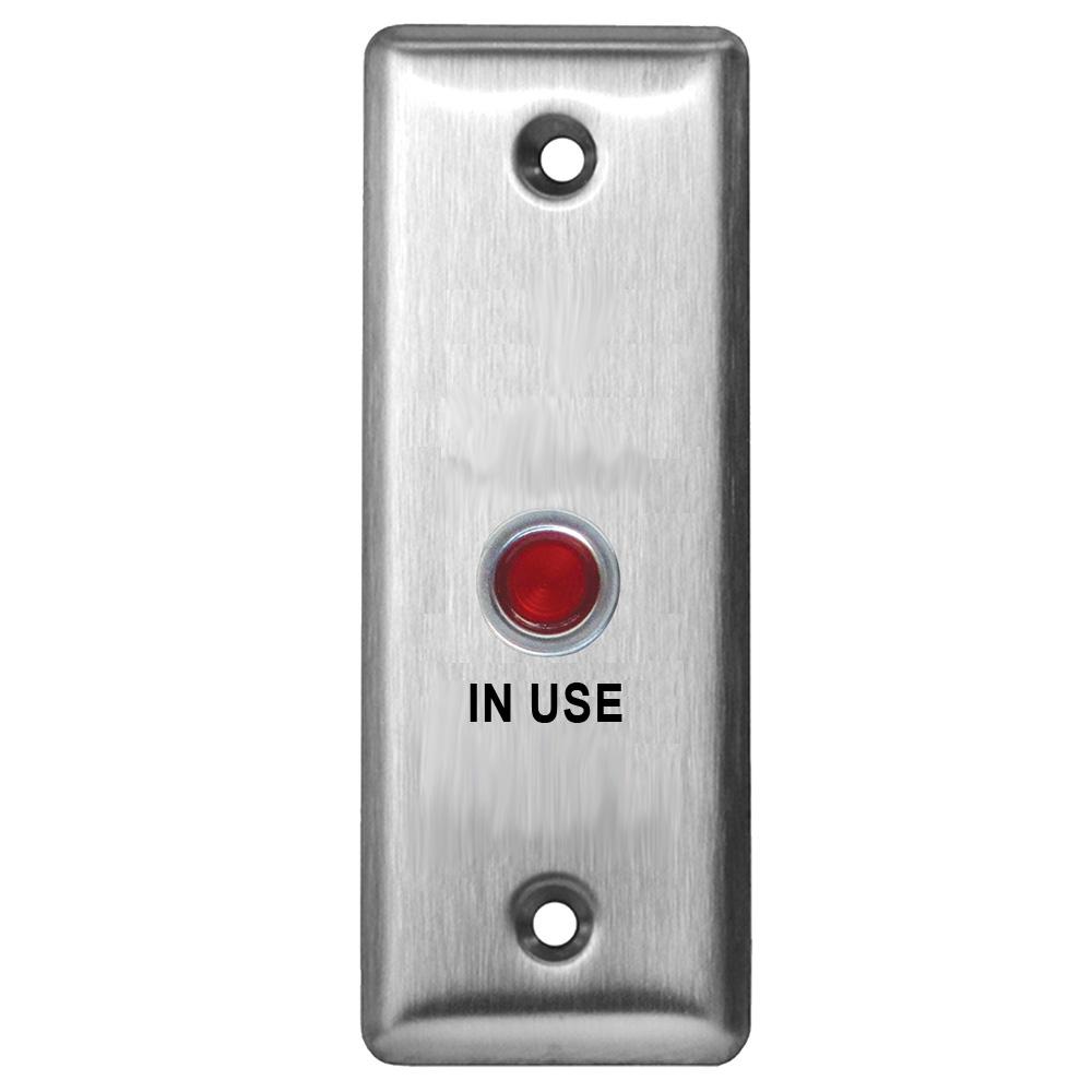 [CX-LED1/54R] Camden Single Gang 12/28VDC, RedLED Plates "IN USE" Laser