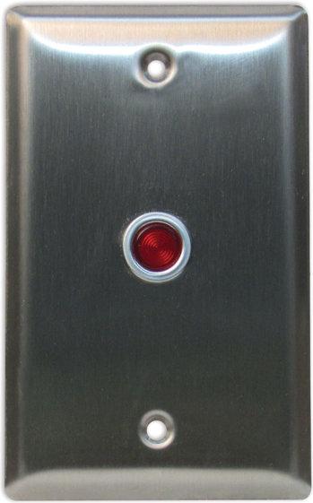 [CX-LED1-R] Camden S/S Single Gang Faceplate 12/28VDC, Red LED Plain