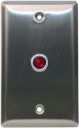 [CX-LED1-R] Camden S/S Single Gang Faceplate 12/28VDC, Red LED Plain