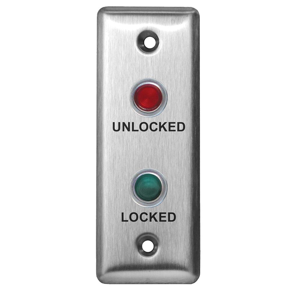 [CX-LED2/56RG] Camden LED Plate, R & G LED, S/S S/G F/P, "DOOR LOCKED/UNLOCKED" Las