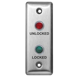 [CX-LED2/56RG] Camden LED Plate, R & G LED, S/S S/G F/P, "DOOR LOCKED/UNLOCKED" Las