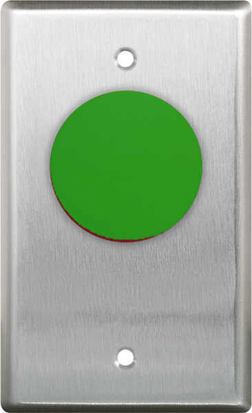 [CM-410G] Camden 1 5/8"Mushroom Push Button S.Gang S/S FP N/C Green Button