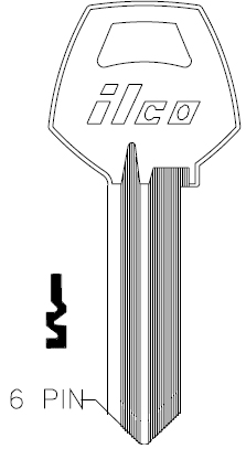 [A1001AH] Ilco A1001AH Corbin Key Blank 6 PIN CO91