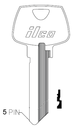 [1007LE] Ilco 1007LE Sargent Blank 5 Pin