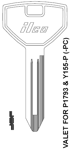 [1793V] Ilco 1793V Chrysler Valet Key Blank Y156