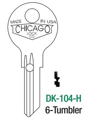 [DK104H] Chicago Original DK104H Key Blank Dimple Key