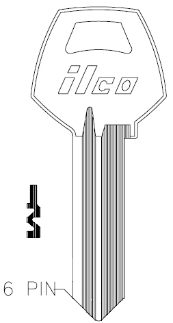 [A1001D1] Ilco A1001D1 Corbin Key Blank CO107
