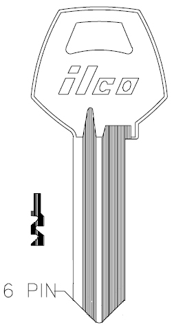 [A1001D2] Ilco A1001D2 Corbin Key Blank CO108