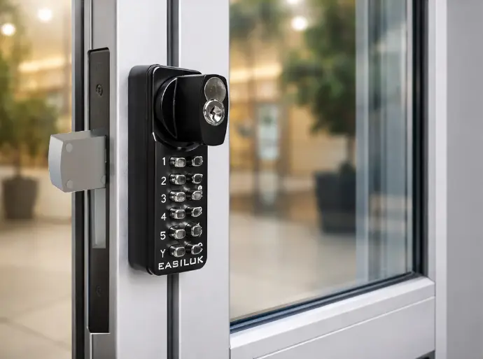 [SK15-118-DB-BLK] Easilok SK15 Key Override Mecahnical Keypad Lock 1-1/8 Backset Deadbolt Black Finish