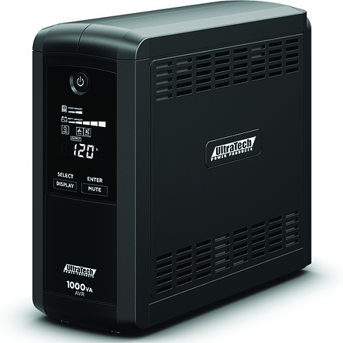 [0E-1000V9RD] UltraTech 0E-1000V9RD 1000VA/600W Battery Backup Line-Interactive Mini-Tower UPS with 9 Outlets