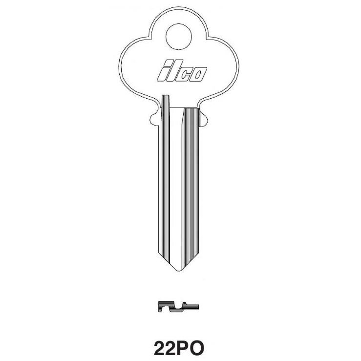 [22PO] Ilco 22P0 Key Blank