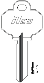 [1511] Ilco 1511 Baldwin Blank 6 Pin