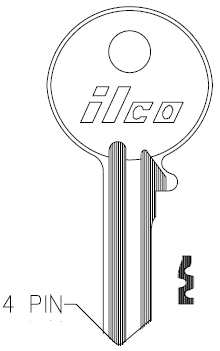 [997DB] Ilco 997DB Key Blank 4 Pin Y6
