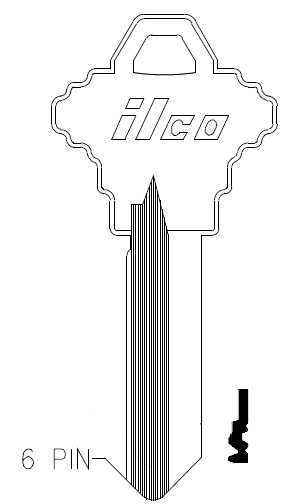 [A1145FG] Ilco A1145FG Schlage Key Blank 6 Pin