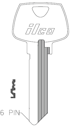 [O1007HA] Ilco O1007HA Sargent Key Blank 6 Pin