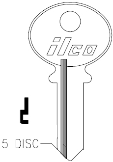 [1000G] Ilco 1000G Corbin Key Blank 5 Pin