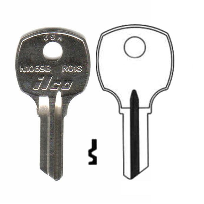 [N1069B] Ilco N1069B Key Blank RO13