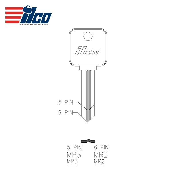 [MR3] Ilco MR3 Metal Rousseau Mailbox Keyblanks