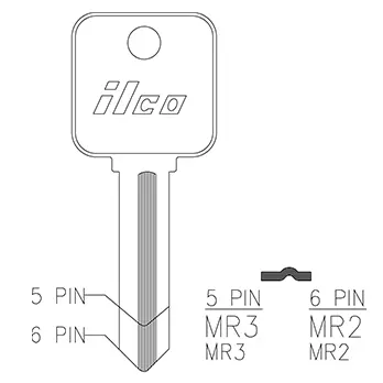 [MR3] Ilco MR3 Metal Rousseau Mailbox Keyblanks