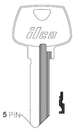 [1007LA] Ilco 1007LA Sargent Key Blank 5 Pin S221/2