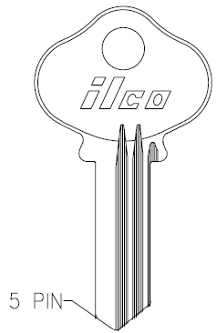 [1014] Ilco 1014 Eagle Lock Key Blank 5 Pin