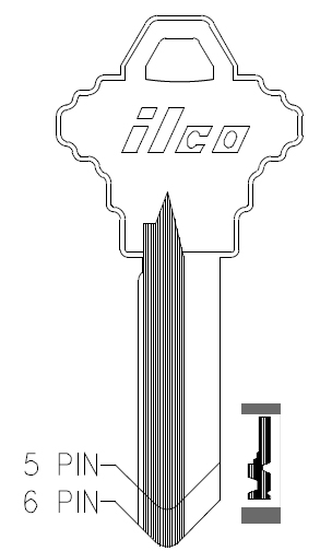 [A1145EF] Ilco A1145EF Schlage Key Blank 6 pin