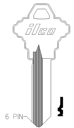 [A1145F] Ilco A1145F Schlage Blank 6 Pin SC7