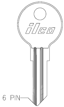 [L1054G] Ilco L1054G Fort Key Blank IN86 FR2