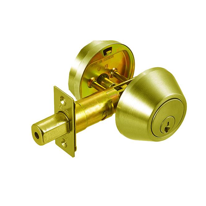 [20160C3KDW] Dorex 20160 - DISCO 2024 - Double Cylinder Polished Brass Deadbolt Weiser Keyway 