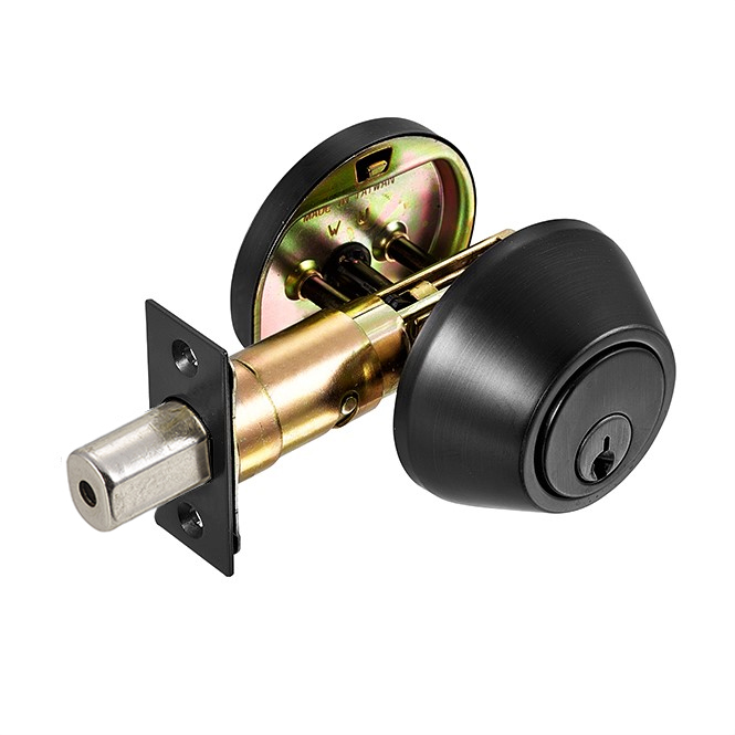 [20151C19KDW] Dorex 20151 Single Cylinder Matte Black Deadbolt Weiser Keyway