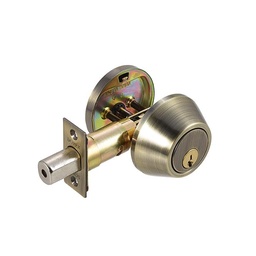 [20151C5KDW] Dorex 20151 Single Cylinder Antique Brass Deadbolt Weiser Keyway