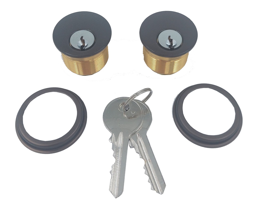[CBM100A-Y9KA2-20D] Dorex 1" Mortise Cylinder Yale Keyway Sold As Pair - DISCONTINUED ITEM LIMITED STOCK