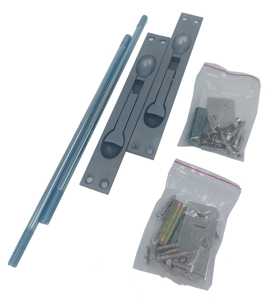 [8402C26D] Dorex 8402C26D Flush Bolts Top & Bottom for Steel Doors Satin Chrome