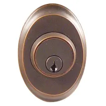 [8458US10B] Emtek Saratoga Single Cylinder Deadbolt Schlage Keyway in Oil Rubbed Bronze 