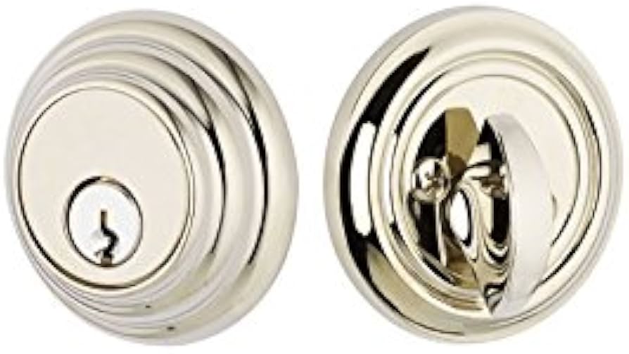 [8455US15] Emtek Single Cylinder Low Profile Deadbolt Schlage Keyway in Satin Nickel Finish