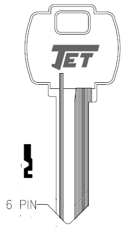 [FA2] Jet FA2 Falcon Key Blank A1054WC 6 Pin