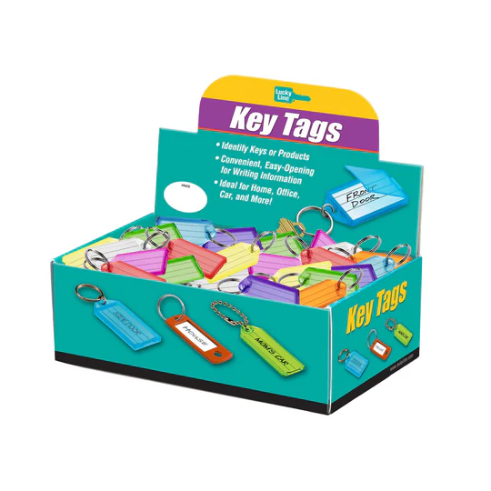 [10400] Lucky Line Key Tag With Split Ring Assorted.