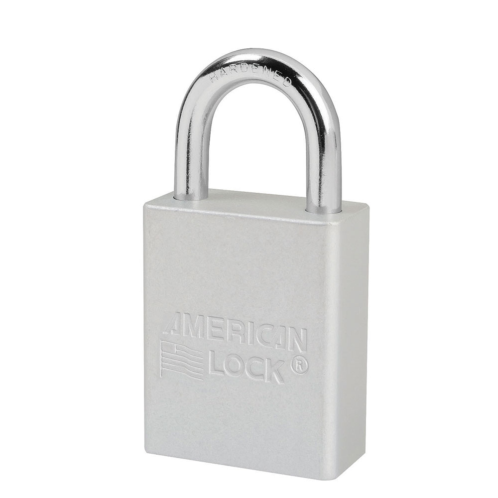 [A1105KACLR] American Lock A1105KACLR Silver Anodized Aluminum Safety Padlock, 1-1/2" (38mm) Wide with 1" (25mm) Tall Shackle, Keyed Alike