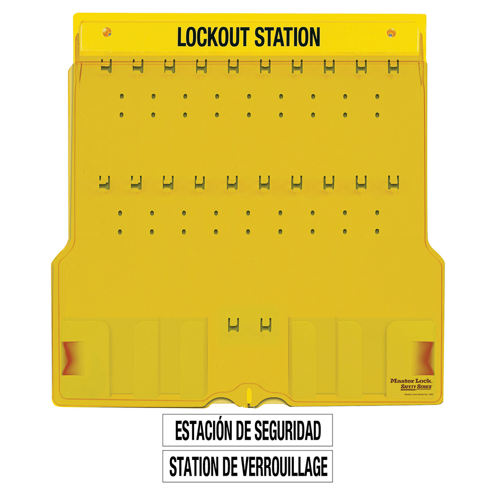 [1484B] Master Lock 1484B 20-Lock Covered Station with Trilingual Labels, Unfilled.