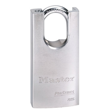 [7035KZ] Master Lock 7035KZ 1-9/16" (40mm) Wide ProSeries® Shrouded Solid Steel Rekeyable Pin Tumbler Padlock, (Zero Bitted) 