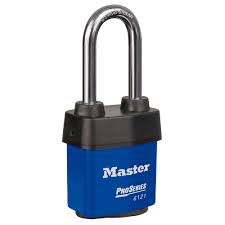 [6121KALJBLU 10G001] Master Lock 6121KALJBLU 2-1/8" (54mm) Wide ProSeries® Weather Tough® Laminated Steel Rekeyable Pin Tumbler Padlock with 2-1/2" (64mm) Shackle, Keyed Alike w/ 10G001 Keyway, Blue
