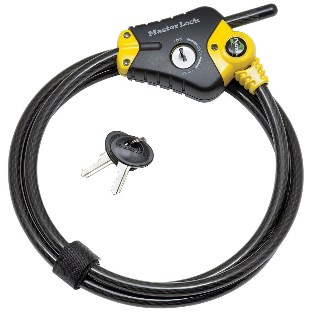 [8413DPF] Master Lock 8413DPF 6ft (1.8m) Long x 3/8" (10mm) Diameter Python™ Adjustable Locking Cable; Yellow and Black