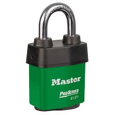 [6121KA GREEN 10G001] Master Lock 6121KA 2-1/8" (54mm) Wide ProSeries® Weather Tough® Laminated Steel Rekeyable Pin Tumbler Padlock, Keyed Alike w/ GREEN 10G001 Keyway 