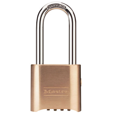 [176LH] Master Lock 176LH 2" (51mm) Wide Resettable Combination Brass Padlock with 2-1/4" (57mm) Shackle, Supervisory Key Override