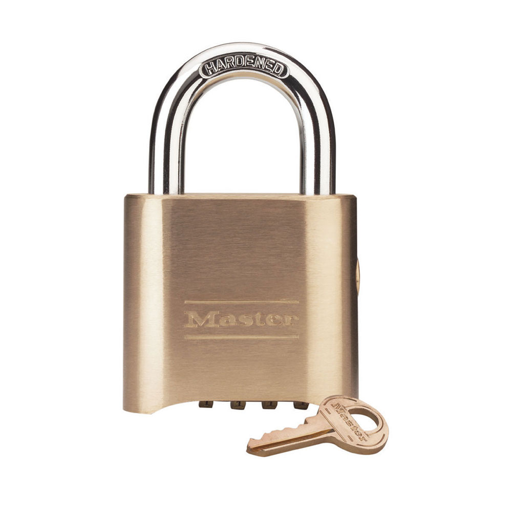 [176  P159] Master Lock 176 2" (51mm) Wide Resettable Combination Brass Padlock, w/ Supervisory Key Override P159