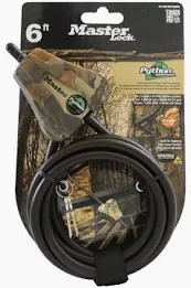 [8418KADCAMO] Master Lock 8418KADCAMO 6ft (1.8m) Long x 5/16" (8mm) Diameter Python™ Adjustable Locking Cable; Realtree EDGE® Camouflage