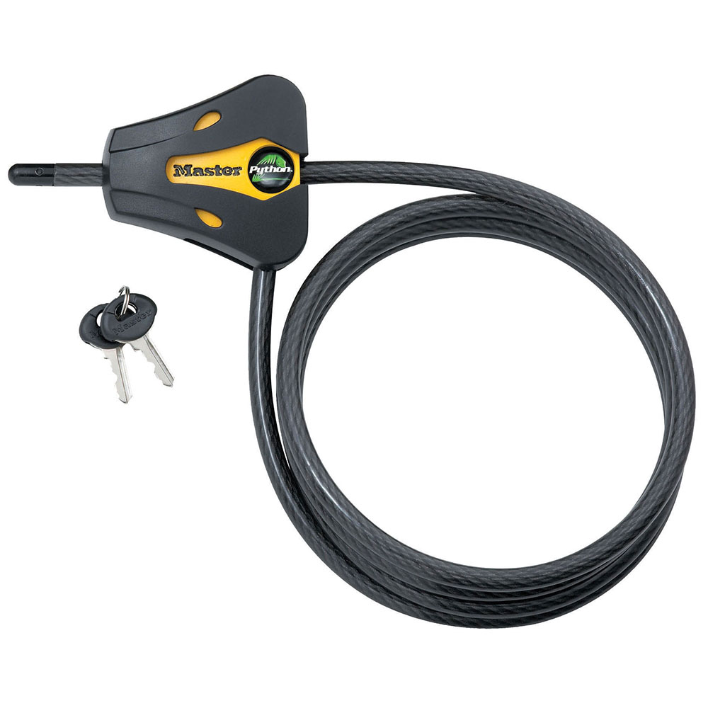 [8419KA] Master Lock 8419KA 6ft (1.8m) Long x 5/16" (8mm) Diameter Python™ Adjustable Locking Cable; Yellow and Black; Keyed Alike