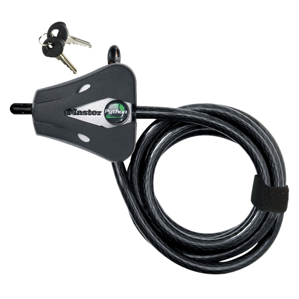 [8418D] Master Lock 8418D 6ft (1.8m) Long x 5/16" (8mm) Diameter Python™ Adjustable Locking Cable; Silver and Black
